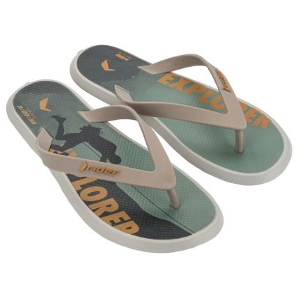 Chinelo Masculino Rider R1 Sport - 12628 - Bege/verde/amarelo - Atacado