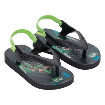 Chinelo Baby Ipanema Polly E Max Steel - 26349 - Preto/cinza/verde - Atacado