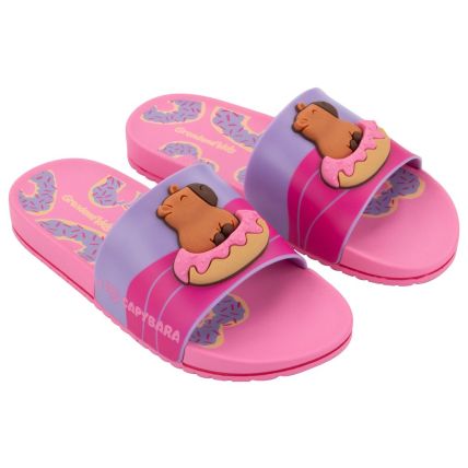 Chinelo Slide Infantil Azul Capi Mania - 23454 - Rosa/lilas - Atacado