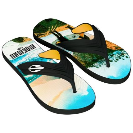 Chinelo Masculino Mormaii Tropical Graphics - 10591 - Preto/preto/amarelo - Atacado