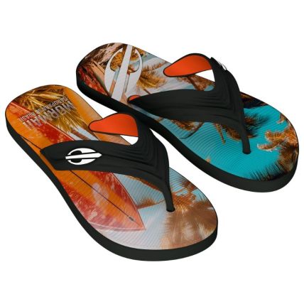 Chinelo Masculino Mormaii Tropical Graphics - 10591 - Preto/laranja/azul - Atacado