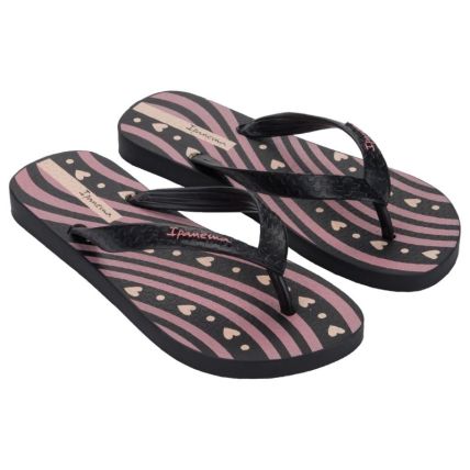 Chinelo Feminino Ipanema Happy - 25279 - Preto/bege/rosa - Atacado