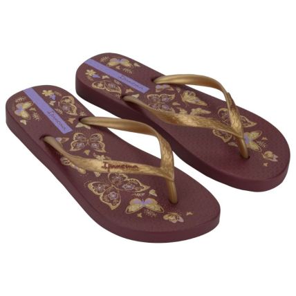 Chinelo Feminino Ipanema Oasis - 26571 - Bordo/ouro - Atacado