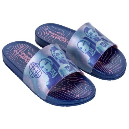 Chinelo Slide Infantil Guerreira Do K-pop - 23480 - Azul/rosa - Atacado
