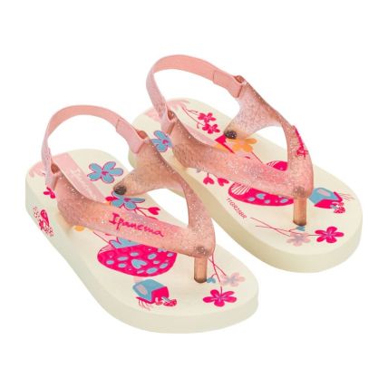 Chinelo Baby Ipanema - 25431 - Bege/glitter/rosa - Atacado