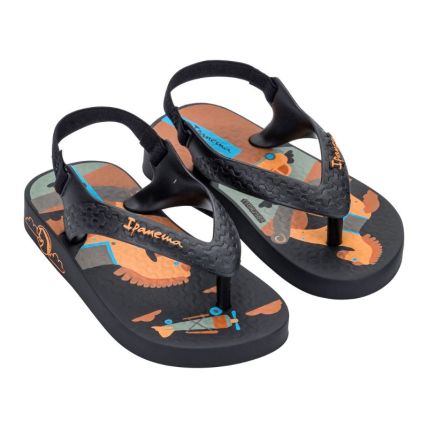 Chinelo Baby Ipanema - 25431 - Preto/preto/laranja - Atacado