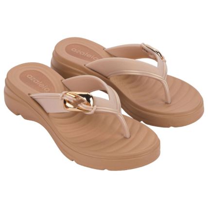 Tamanco Feminino Azaleia Kiara - 19353 - Bege Cupuaçu/marrom - Atacado