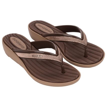 Tamanco Feminino Azaleia Emma - 19355 - Marrom Urso - Atacado