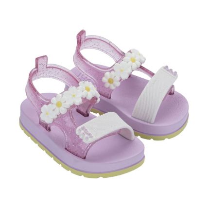 Sandalia Baby Zaxynina Bloom - 19348 - Branco/lilas Glitter - Atacado