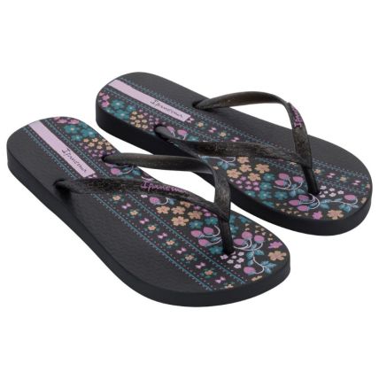Chinelo Feminino Ipanema Oasis - 26571 - Preto/glitter/rosa - Atacado