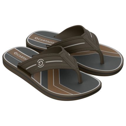 Chinelo Infantil Cartago Palermo - 12625 - Marrom/marrom/cinza - Atacado