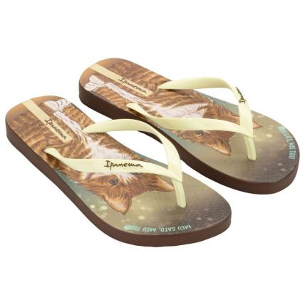 Chinelo Feminino Ipanema Pets Pop - 27540 - Marrom/bege - Atacado