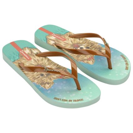 Chinelo Feminino Ipanema Pets Pop - 27540 - Verde/marrom - Atacado