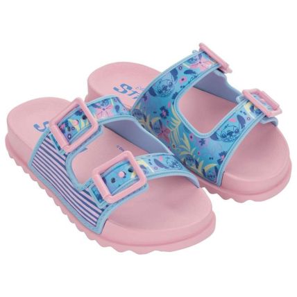 Chinelo Slide Infantil Disney Hip - 23461 - Rosa Claro/azul - Atacado