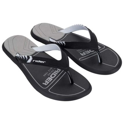 Chinelo Masculino Rider R1 Prime Easy - 12609 - Preto/branco/cinza - Atacado