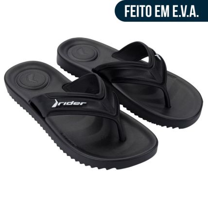 Chinelo Masculino Rider Trace - 12608 - Preto/preto/branco - Atacado