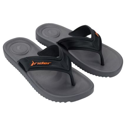 Chinelo Masculino Rider Trace - 12608 - Cinza/preto/laranja - Atacado