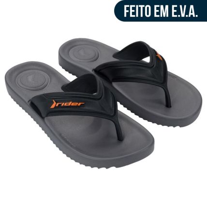 Chinelo Masculino Rider Trace - 12608 - Cinza/preto/laranja - Atacado