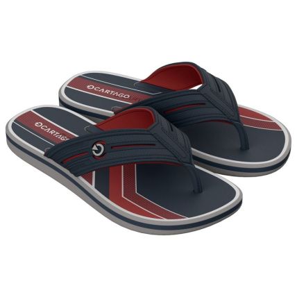 Chinelo Masculino Cartago Palermo Iii - 12606 - Cinza/azul/vermelho - Atacado