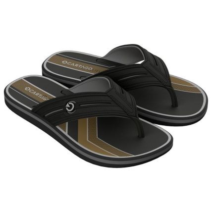 Chinelo Masculino Cartago Palermo Iii - 12606 - Preto/preto/amarelo - Atacado