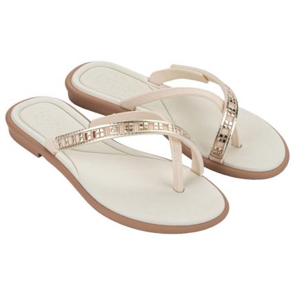 Rasteira Feminina Grendha Mais Confronto Requinte - 19352 - Off White Mocca - Atacado