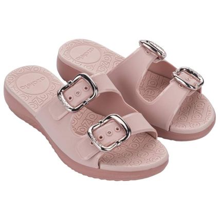 Chinelo Slide Feminino Azaleia Alicia - 19381 - Nude Claro/nude Medio - Atacado