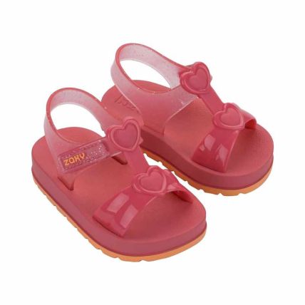 Sandalia Baby Zaxynina Heart - 19363 - Rosa Doce Medio - Atacado