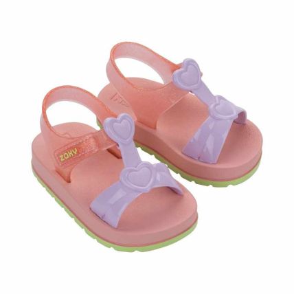 Sandalia Baby Zaxynina Heart - 19363 - Lilas Sereno - Atacado