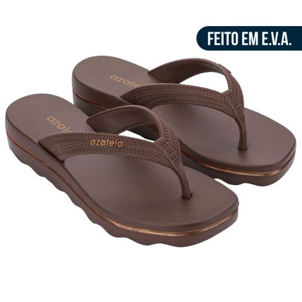 Tamanco Feminino Azaleia Layla - 19382 - Marrom Urso - Atacado 