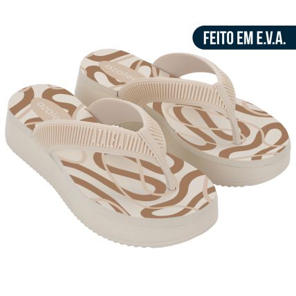 Tamanco Feminino Azaleia Maiara - 19383 - Off White Medio - Atacado