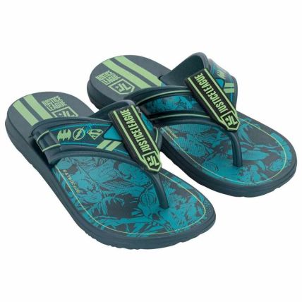 Chinelo Infantil Liga Da Justiça Intense Super Flop - 23439 - Azul/azul/verde - Atacado