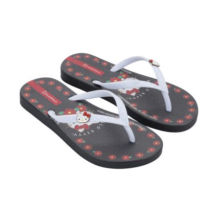 Chinelo Infantil Ipanema Hello Kitty Amore - 27539 - Preto/branco/vermelho - Atacado