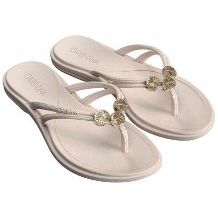 Rasteira Feminina Grendha Origens - 19373 - Off White Medio - Atacado