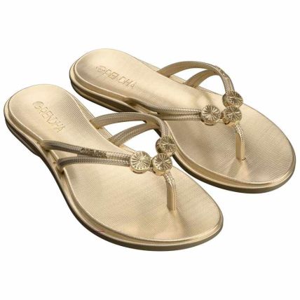 Rasteira Feminina Grendha Origens - 19373 - Ouro Suave Metalizado - Atacado