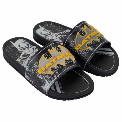 Chinelo Slide Infantil Liga Da Justiça Darkstep - 23446 - Preto/amarelo/cinza - Atacado