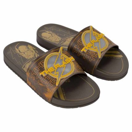 Chinelo Slide Infantil Liga Da Justiça Darkstep - 23446 - Marrom/marrom/amarelo - Atacado