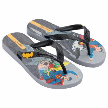 Chinelo Infantil Ipanema Liga Da Justiça - 27484 - Cinza/preto/amarelo - Atacado