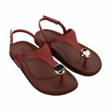 Sandalia Feminina Grendha Elegancia - 19377 - Vermelho Oxidado - Atacado