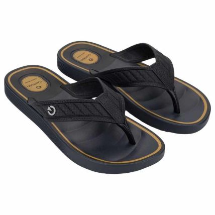 Chinelo Masculino Cartago Durban - 12640 - Basalto/preto/amarelo - Atacado
