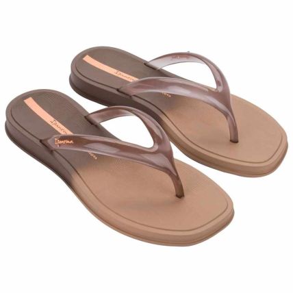 Chinelo Feminino Ipanema Glow Trendy - 27419 - Marrom/marrom/laranja - Atacado