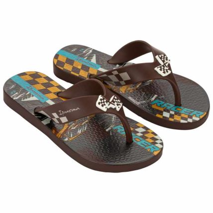 Chinelo Infantil Ipanema Sporty - 27277 - Marrom/amarelo/azul - Atacado