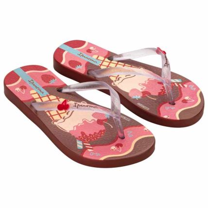 Chinelo Infantil Ipanema Garden Shine - 27273 - Marrom/glitter/rosa - Atacado