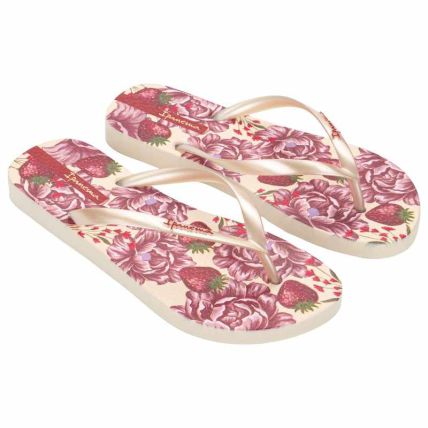 Chinelo Feminino Ipanema Flora - 27496 - Bege/rosa - Atacado