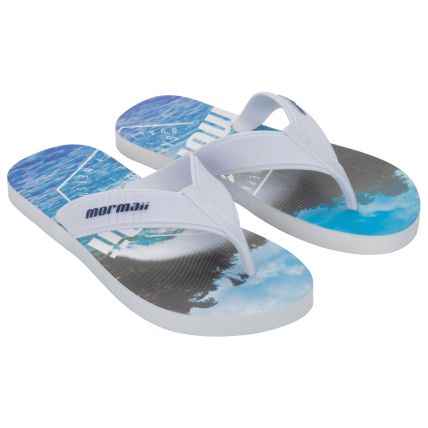 Chinelo Masculino Mormaii Tropical Graphics - 10591 - Branco/branco/azul (Bk968) - Atacado