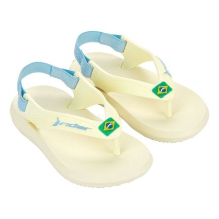 Chinelo Baby Rider R1 Brasil - 12676 - Bege/bege/azul - Atacado