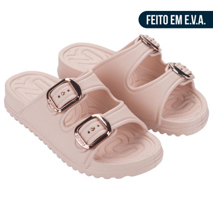 Chinelo Slide Feminino Zaxy Partner Air - 19416 - Nude Claro - Atacado