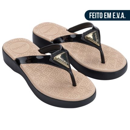 Tamanco Feminino Azaleia Maisa - 19425 - Preto/bege - Atacado