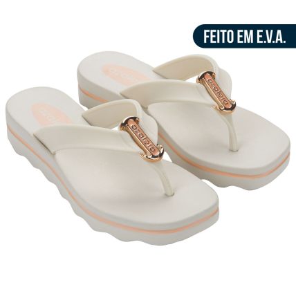 Tamanco Feminino Azaleia Gi - 19427 - Off White - Atacado