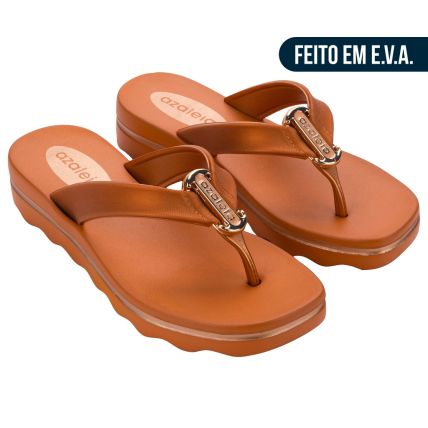 Tamanco Feminino Azaleia Gi - 19427 - Ocre Metalizado - Atacado