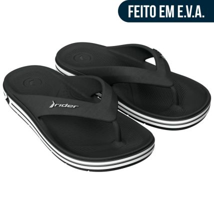 Chinelo Masculino Rider Flex - 12646 - Preto/cinza - Atacado